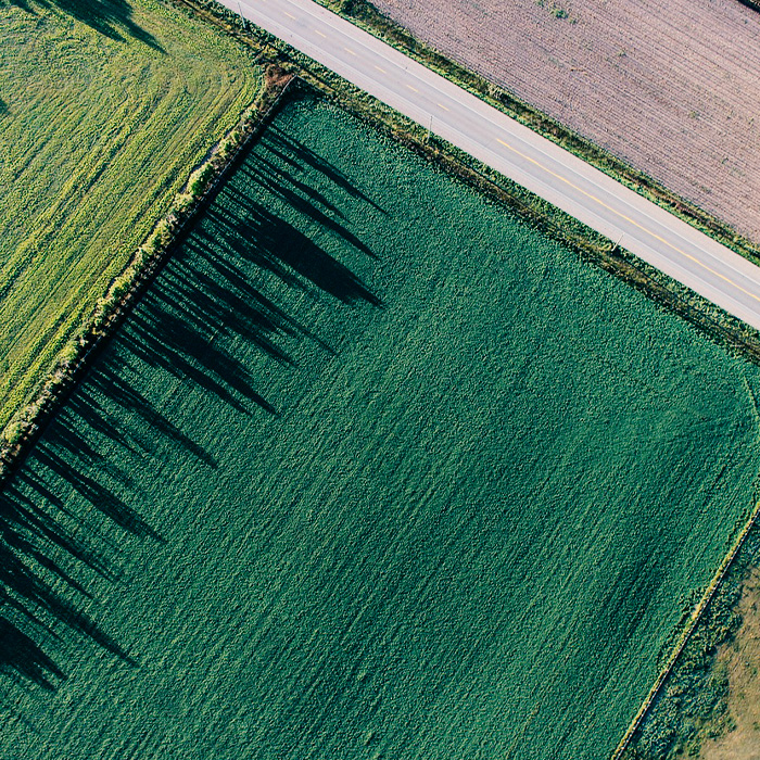 Terrain agricole vue aérienne